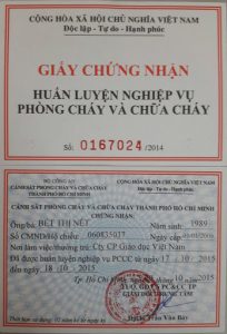 Cấp giấy chứng nhận huấn luyện nghiệp vụ phòng cháy và chữa cháy