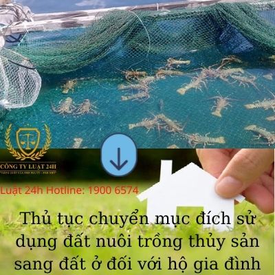 Thủ tục chuyển mục đích sử dụng đất nuôi trồng thủy sản sang đất ở đối với hộ gia đình