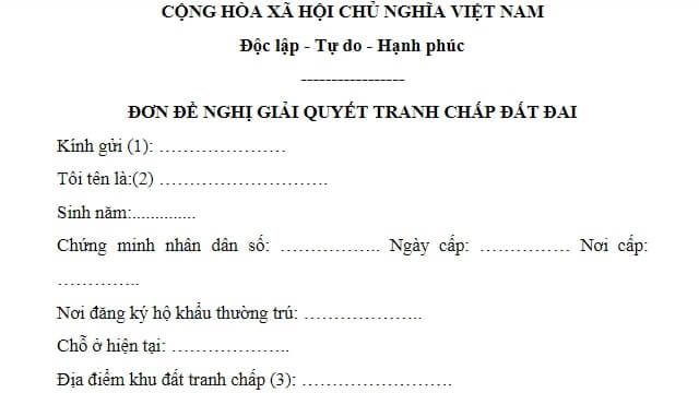 Mẫu đơn khởi kiện tranh chấp đất đai mới nhất của tòa án Quận Thanh Xuân