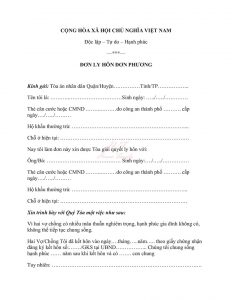 Hướng dẫn thủ tục và cách viết đơn ly hôn của tòa án huyện Bạch Long Vĩ