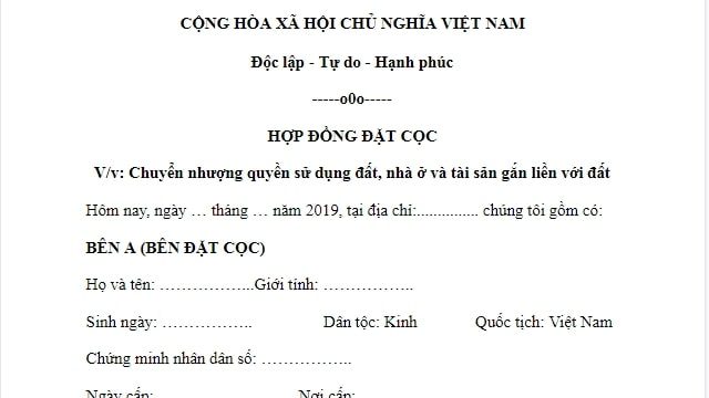 Tư vấn tranh chấp hợp đồng đặt cọc mua bán đất tại  Tam Điệp