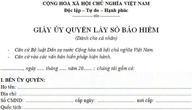 Có thể ủy quyền cho người khác lấy hộ sổ bảo hiểm không?