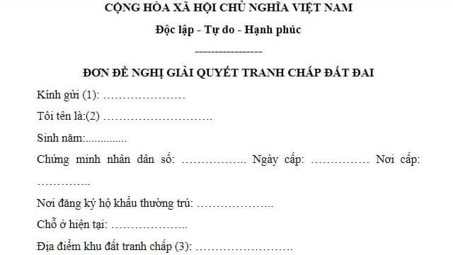 Mẫu đơn khởi kiện tranh chấp đất đai mới nhất của tòa án Thành Phố Hải Dương