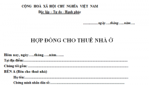 Mẫu hợp đồng thuê nhà