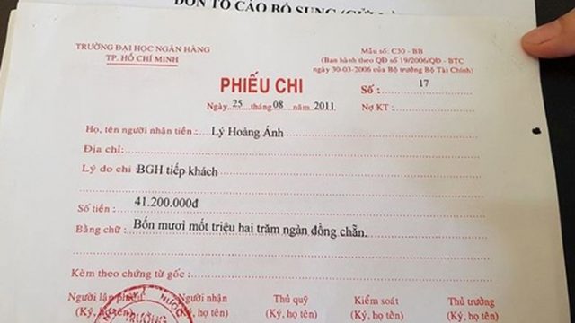 Số tiền trong phiếu chi nhiều hơn số tiền thực chi có vi phạm không?