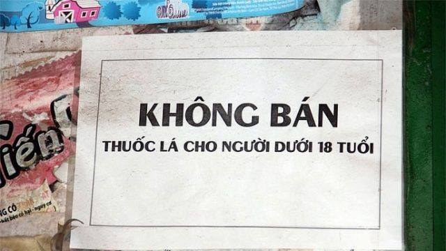 Mức Xử phạt khi bán thuốc lá cho người dưới 18 tuổi