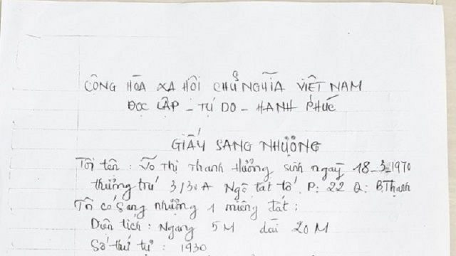 Điều kiện cấp giấy chứng nhận quyền sử dụng đất khi mua bằng giấy tờ viết tay?