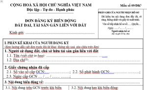 Sử dụng mẫu đơn đăng ký biến động đất đai