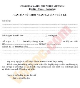 Công chứng văn bản khai nhận di sản? Từ chối di sản?