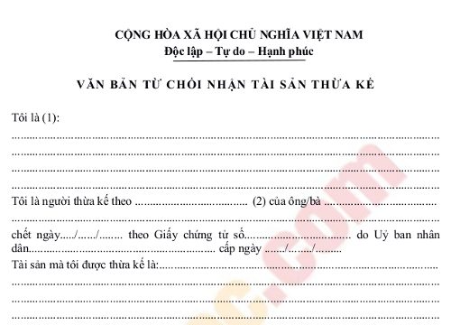 Công chứng văn bản khai nhận di sản? Từ chối di sản?