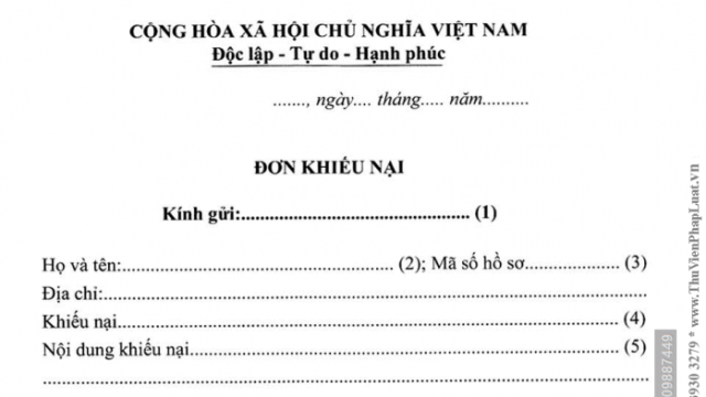 Mẫu đơn khiếu nại viết tay mới nhất – Gọi 1900 6574