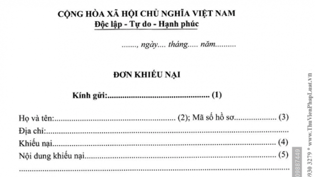 Mẫu đơn khiếu nại về thuế mới nhất – Gọi 1900 6574